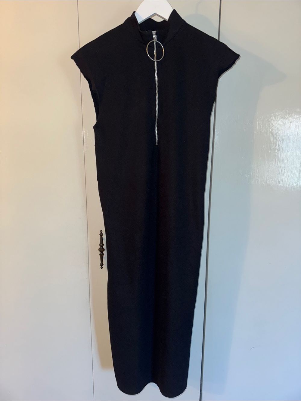 Knit Long Dress with Ring Zipper